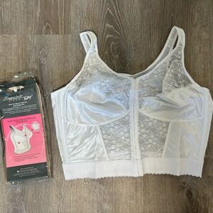 Exquisite Form Fully FRONT CLOSURE Original Longline Posture Bra White 46DD